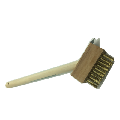 Widely Recycled Patio Weed Garden Brush Compact Patio Weeding Brush with Short Wooden Handle