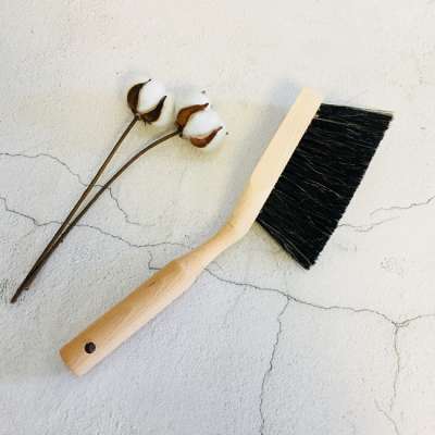 Fine Black Horse Hair Wood  Countertop Counter Brush Hand Broom